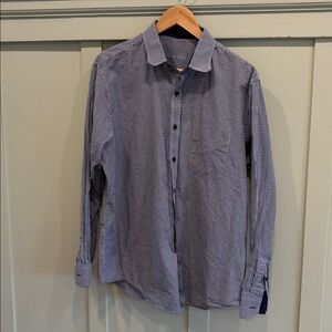 Tasso Elba Blue Checkered Dress Shirt 👔  Men’s L